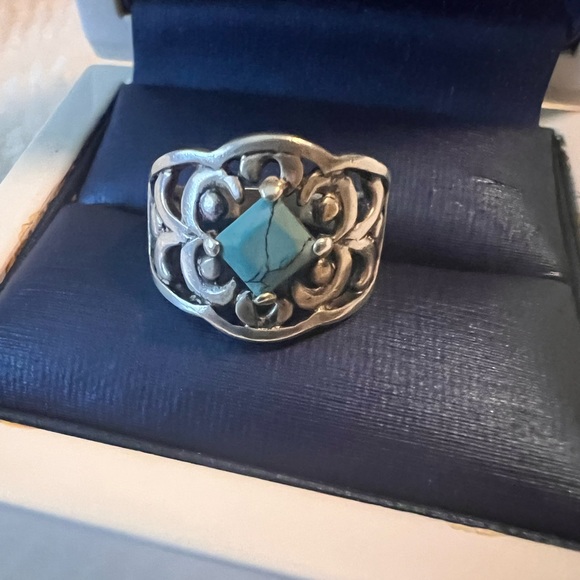 Vintage Sterling Silver .925 Turquoise Ring - Picture 1 of 6